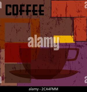 coffee cup background, design template,  free copy space Stock Vector