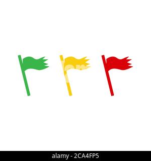 yellow green red flag vector icon in flat design style Stock Vector