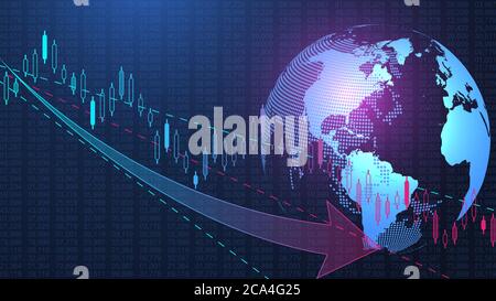 Stock market background or forex trading business graph chart for financial investment concept. Business presentation for your design. Economy trends Stock Vector