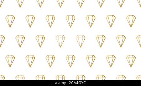 Seamless line diamonds pattern. Background with gems, gem stones. Fashion backdrop Stock Vector