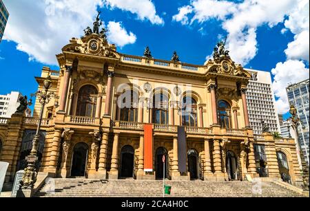 Municipal Theater of Sao Paulo, Brazil Stock Photo