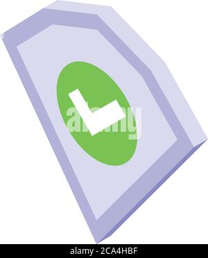 Secured authentication icon, isometric style Stock Vector
