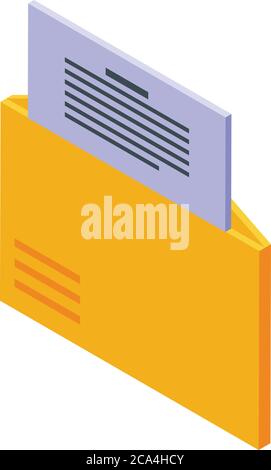 Folder operating system icon, isometric style Stock Vector