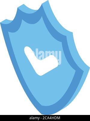 Personal information secured shield icon, isometric style Stock Vector