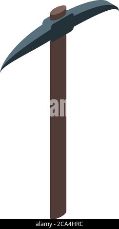 Metallurgy pick axe icon, isometric style Stock Vector