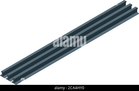 Railway metallurgy bars icon, isometric style Stock Vector