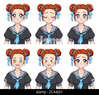 AI GENERATED - Sticker - Anime Girl Blue and Red Hair 24212248 PNG