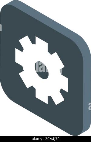 Gear operating system icon, isometric style Stock Vector