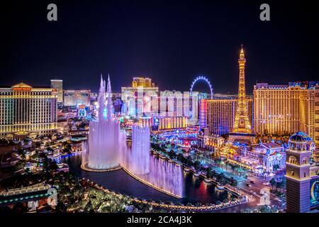 Las Vegas Nevada  panoramic view of the Las Vegas Strip Stock Photo