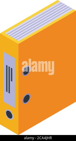 Office map storage document icon, isometric style Stock Vector