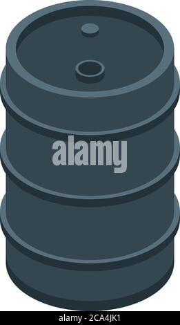 Metallurgy steel barrel icon, isometric style Stock Vector