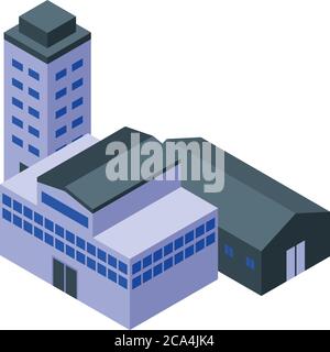 Urban metallurgy factory icon, isometric style Stock Vector