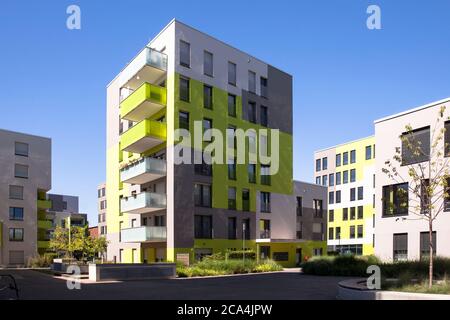 the Kubikon quarter of the GAG Immobilien AG in the Ehrenfeld district of Cologne, Germany.  das Stadtquartier Kubikon der GAG Immobilien AG im Stadtt Stock Photo
