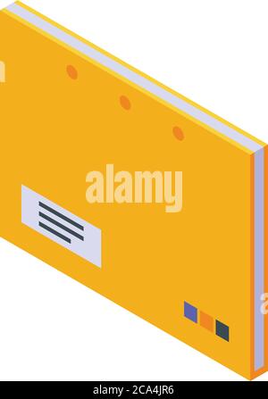 Storage document steel map icon, isometric style Stock Vector