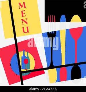 restaurant menu design template, free copy space Stock Vector