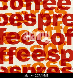abstract coffee background, with word/letter, design template, grungy Stock Vector