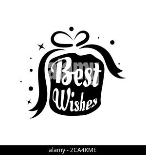Best wishes card lettering. Beautiful greeting banner poster calligraphy Handwritten isolated vector Stock Vector
