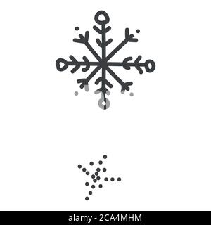 Seamless winter snowflake set illustration clipart. Simple gender neutral nursery festive scrapbook sticker. Kids whimsical cute hand drawn cartoon Stock Vector