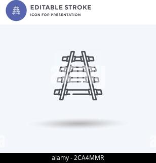 Railroad icon vector, filled flat sign, solid pictogram isolated on white, logo illustration. Railroad icon for presentation. Stock Vector