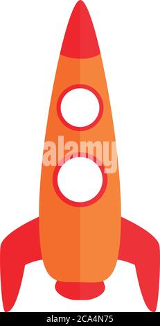 cartoon spaceship toy object for small children to play, flat style icon vector illustration Stock Vector