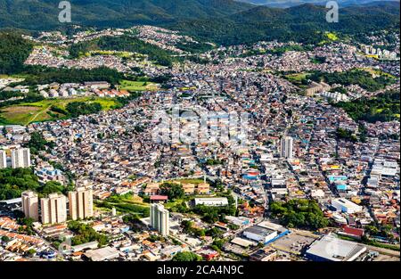 Aerial view of Sao Paulo suburbs in Brazil Stock Photo