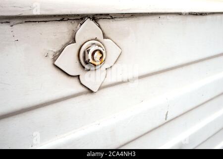 Decorative bolt at the pickup tray of truck Stock Photo