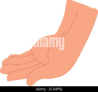 hands supporting local business products vector illustration design Stock Vector