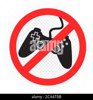 prohibition sign to play computer games Stock Vector