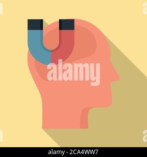 Neuromarketing magnet icon. Flat illustration of neuromarketing magnet vector icon for web design Stock Vector