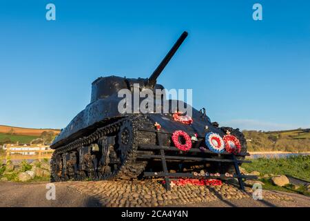 Exercise Tiger Memorial; Slapton Sands; Devon; UK Stock Photo