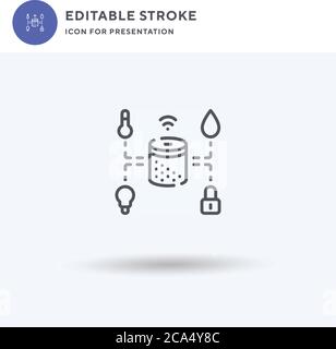 Home Control icon vector, filled flat sign, solid pictogram isolated on white, logo illustration. Home Control icon for presentation. Stock Vector