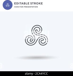 Spiral icon vector, filled flat sign, solid pictogram isolated on white, logo illustration. Spiral icon for presentation. Stock Vector