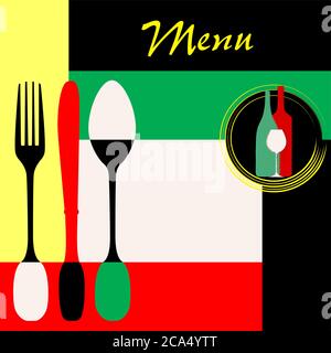 menu card design template for restaurant, free copy space Stock Vector