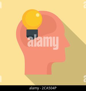 Bulb idea neuromarketing icon. Flat illustration of bulb idea neuromarketing vector icon for web design Stock Vector