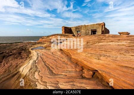 Hilbre Island; Eroded Sandstone; Wirral; Cheshire; UK Stock Photo