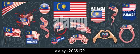 Vector set of the national flag of Malaysia in various creative designs Stock Vector