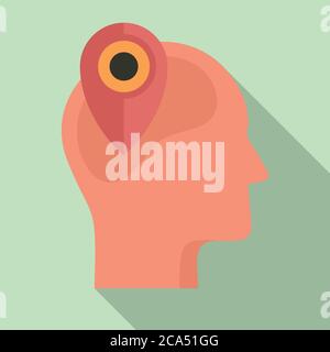 Pin map neuromarketing icon. Flat illustration of pin map neuromarketing vector icon for web design Stock Vector