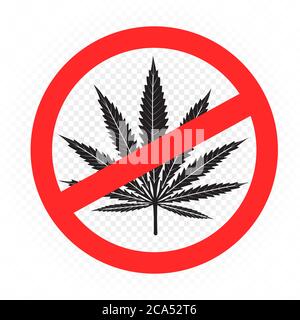 cannabis drug prohibition sign symbol Stock Vector