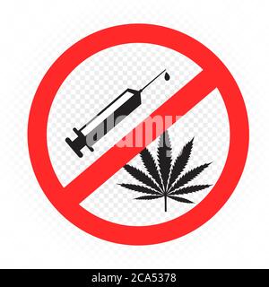drugs prohibition sign symbol Stock Vector