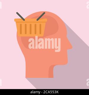 Shopping neuromarketing icon. Flat illustration of shopping neuromarketing vector icon for web design Stock Vector