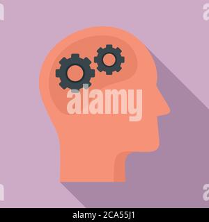 Gear system neuromarketing icon. Flat illustration of gear system neuromarketing vector icon for web design Stock Vector