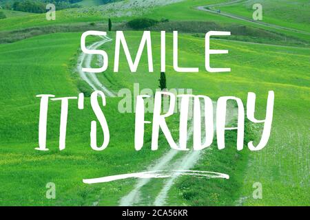 Smile it's Friday - social media motivational banner. Stock Photo