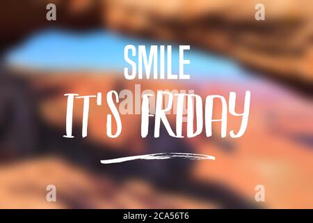 Smile it's Friday - social media motivational banner. Stock Photo