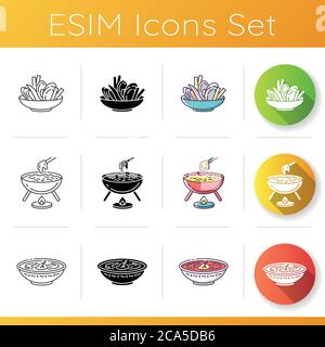 French fries RGB color icons set. Fast food cafe menu. Fried potato in ...