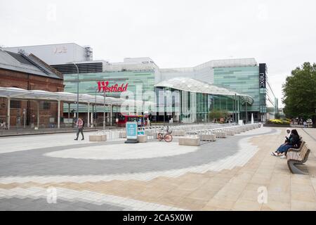 A deserted Westfield shopping centre in White City in the London Borough of Hammersmith and Fulham, London, UK Stock Photo