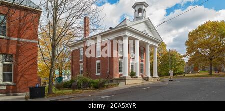 View of building, Knowlton, Eastern Townships, Estrie, Quebec Provence, Canada Stock Photo