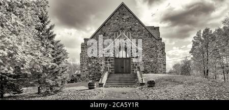 View of church, Knowlton, Eastern Townships, Estrie, Quebec Provence, Canada Stock Photo