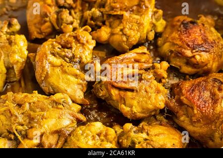 Chicken wings cooked in bermise sause Stock Photo