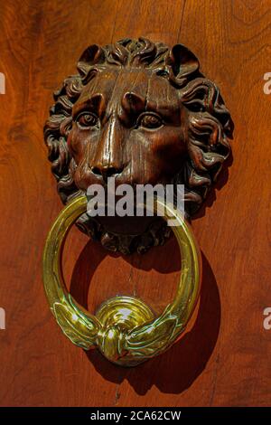 Lion Door Knocker Stock Photo