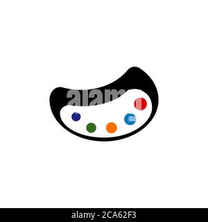 painting palette vector logo icon design template illustration Stock Vector